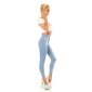 Sexy womens high waist skinny jeans with lacing blue