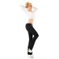 Womens bootcut jeans with mesh & belt destroyed look black UK 12 (M)