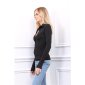 Elegant womens long sleeve shirt with buttons black