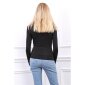Elegant womens long sleeve shirt with buttons black