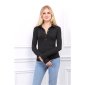 Elegant womens long sleeve shirt with buttons black