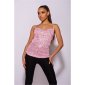 Glamour Damen Party Pailletten Trägertop Rosa