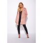 Noble womens faux fur oversize short coat antique pink