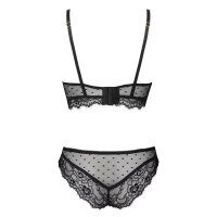 2 pcs womens lace lingerie set underwear bra panties black