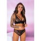 2 pcs womens lace lingerie set underwear bra panties black