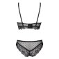 2 pcs womens lace lingerie set underwear bra panties black