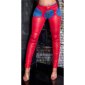 Womens overknee legwarmers chaps in leather look red UK 12/14 (L/XL)