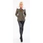 Kurzer Damen Parka Mantel Winterjacke mit Kunstfell Olivgrün