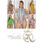 Damen Wetlook Body mit Schlangenmuster Gogo Clubwear Braun
