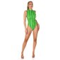 Damen Wetlook Body mit Schlangenmuster Gogo Clubwear Grün