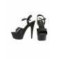 Sexy Damen Gogo Plateau High Heels aus Kunstleder Schwarz