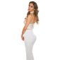 Cropped womens satin strappy bustier top white