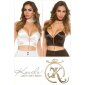Cropped womens satin strappy bustier top white