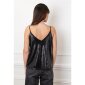 Sexy Damen Party Pailletten-Trägertop Schwarz