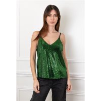 Sexy womens sequined party strappy top green