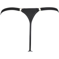 Sexy Axami Damen String-Tanga aus Kunstleder Schwarz