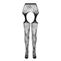 Sexy Passion womens mesh pantyhose in suspender look black