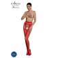 Sexy Passion Damen Netz-Strumpfhose in Straps-Look Rot