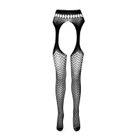 Sexy Passion Damen Netz-Strumpfhose in Straps-Look Weiß
