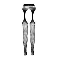 Sexy Passion Damen Netz-Strumpfhose in Straps-Look Weiß
