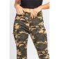Womens skinny cargo jeans in army look camouflage olive-green
