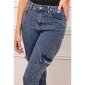 Skinny womens cargo drainpipe jeans dark blue