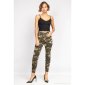 Womens skinny cargo jeans in army look camouflage olive-green UK 12 (M)