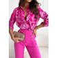 Elegant womens blouse with abstract pattern fuchsia