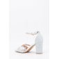 Elegante Damen Riemchen-Sandaletten mit Glitzer Silber EUR 39