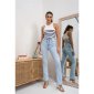 Damen Skinny Bootcut Jeans mit Push-Up Effekt Hellblau