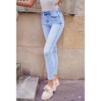Womens skinny jeans with push-up effect light blue