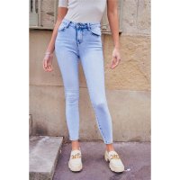 Damen Skinny Röhrenjeans mit Push-Up Effekt Hellblau