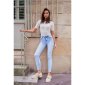 Damen Skinny Röhrenjeans mit Push-Up Effekt Hellblau
