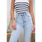 Damen Skinny Bootcut Jeans mit Push-Up Effekt Hellblau 36 (S)