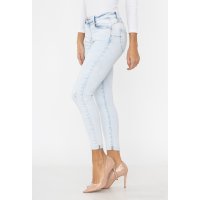 Skinny womens  jeans with push-up effect bleached blue