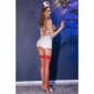 Sexy 5-tlg Damen Krankenschwester Outfit Kostüm Gogo Weiß-Rot