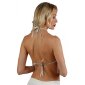 Cropped womens halterneck party top made of metal silver