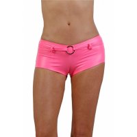 Sexy Damen Gogo Panty in Wetlook mit Gürtel Neon Pink