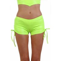 Sexy womens wet look gogo panties with lacing neon-green