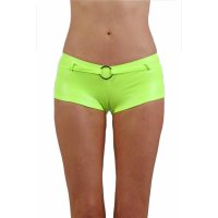 Sexy Damen Gogo Panty in Wetlook mit Gürtel Neon Grün 34 (S)