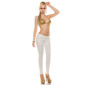 Skinny Damen Treggings Hose in Leder-Look mit Schnürung Weiß 42 (XL)