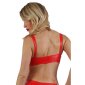 Sexy womens cropped strappy top in wet look clubwear red