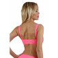 Sexy Damen Träger Crop Top in Wetlook Clubwear Neon Pink