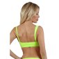 Sexy womens cropped strappy top in wet look clubwear neon-green