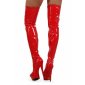 Sexy womens platform vinyl overknee boots red UK 6,5