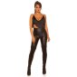 Cropped womens strappy top with fringes black
