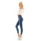 Skinny Damen High Waist Röhrenjeans Used-Look Dunkelblau