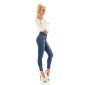 Womens skinny high waist jeans used look dark blue