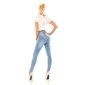 Hautenge Damen Highwaist Skinny Jeans Used-Look Hellblau 40 (L)