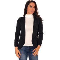 Elegant womens slim-fit blazer jacket black Onesize (UK 8,10,12)